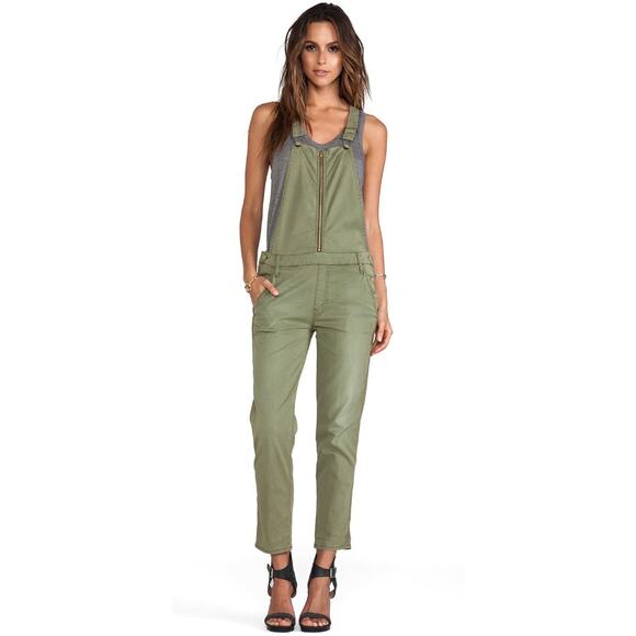 MOTHER Denim - Mother Overall Dropout Canteen Olive Green Denim Autumn Casual Farmer Girl Edgy